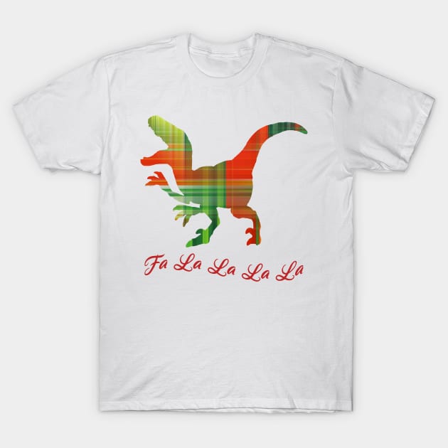 Funny Christmas T-rex Dinosaur Caroling T-Shirt by TammyWinandArt
